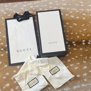 Gucci Black and White Box, Bag, & 2 Dust bags